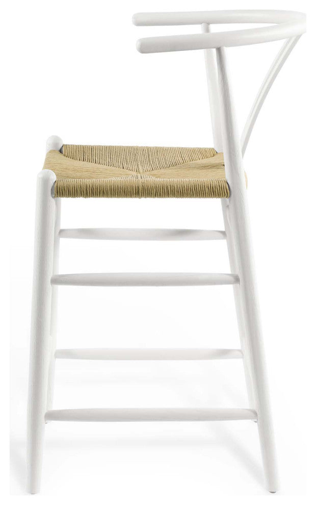 Counter Stool Chair, Wood, White, Modern, Bar Cafe Bistro Restaurant Hospitality