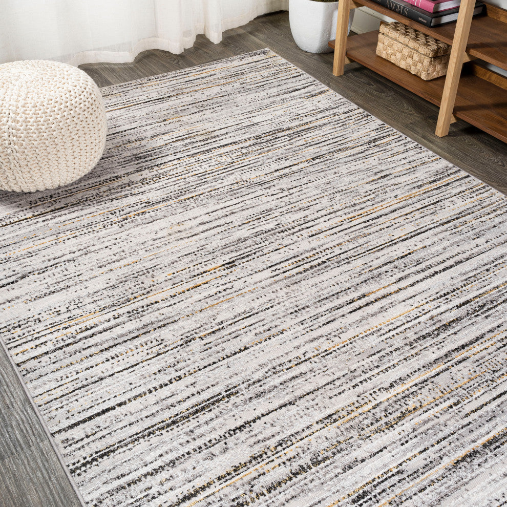 Loom Modern Strie' Area Rug, Gray/Black, 8 X 10