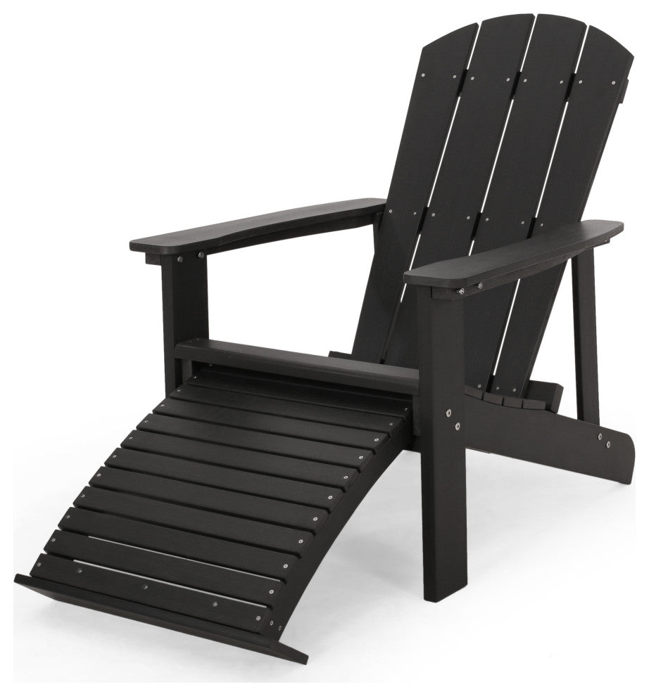 Oaks Aura Outdoor Classic White Solid Wood Adirondack Chair Foldable, Black