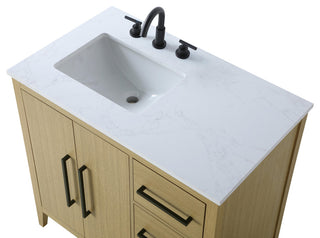 Home Living 36" Single Bathroom Vanity, Honey Brown