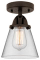 Small Cone Semi-Flush Mount, Oil Rubbed Bronze, Clear, Clear