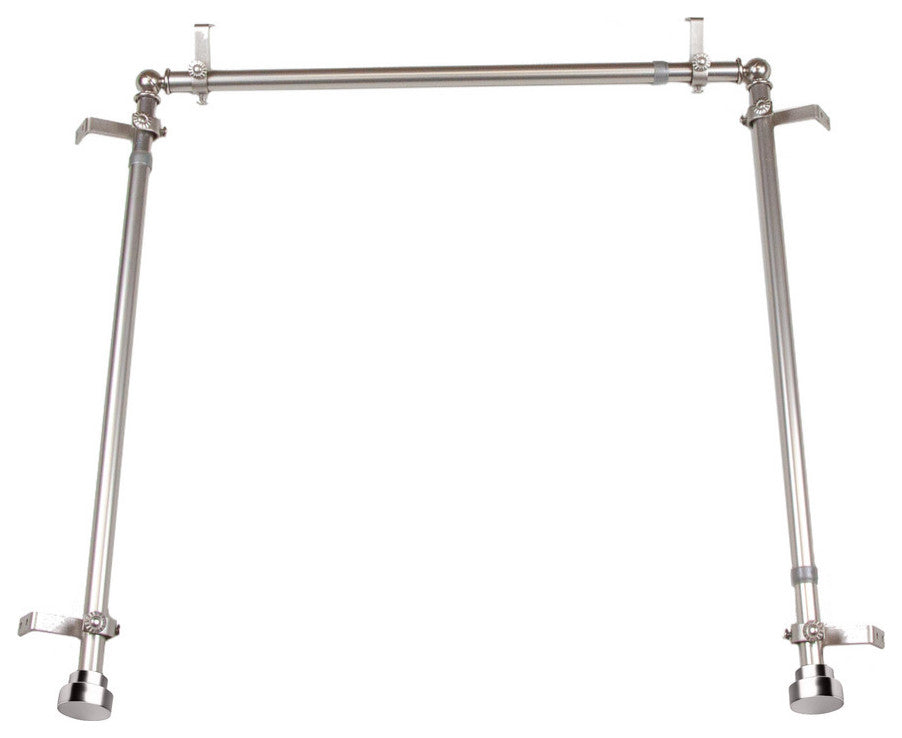 Cap Multi Angle Ceiling Rod 66-120", Satin Nickel, Three Sided