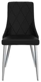Faux Leather Dining Chair, Set of 2, Black