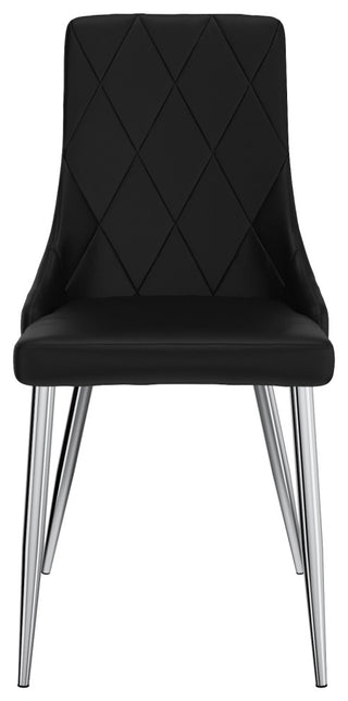 Faux Leather Dining Chair, Set of 2, Black