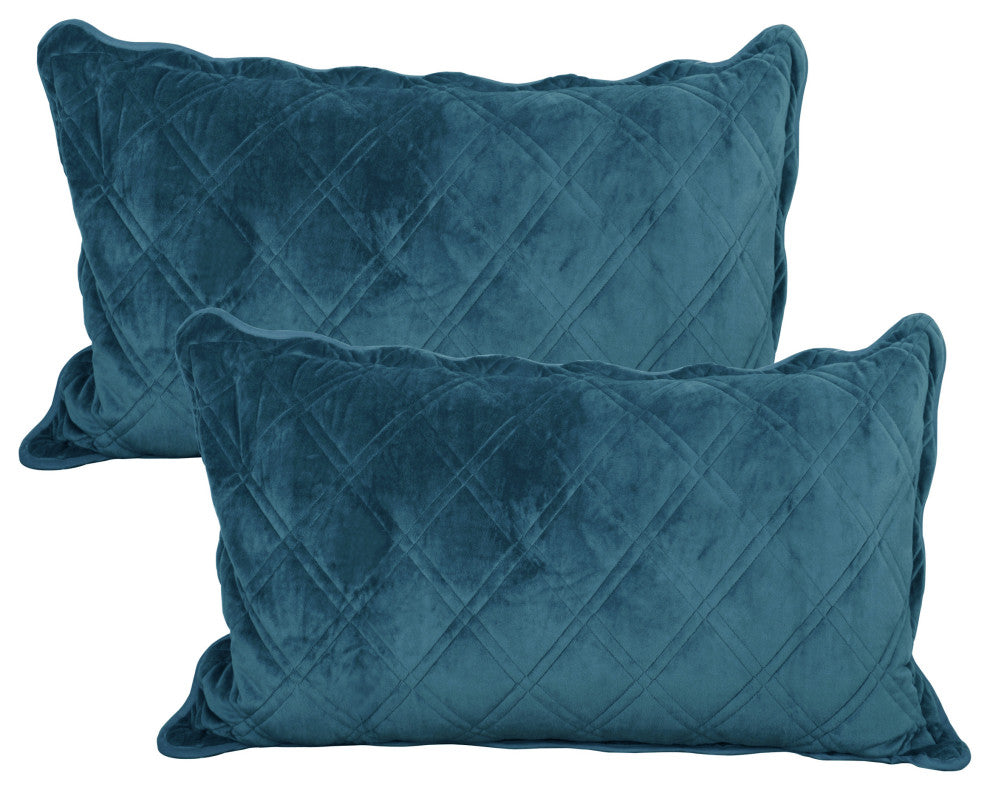 Supersoft Microplush Quilted 4-Piece Bed Spread Set, Blue Sapphire, Queen