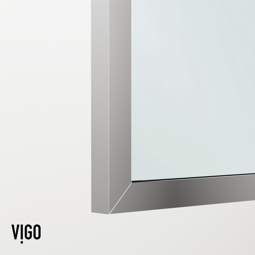 VIGO Zenith Frameless Fixed, Chrome, Tub Screen, 34" W X 62" H, Clear Glass