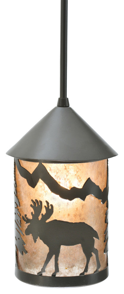 6 Wide Lone Moose Lantern Mini Pendant