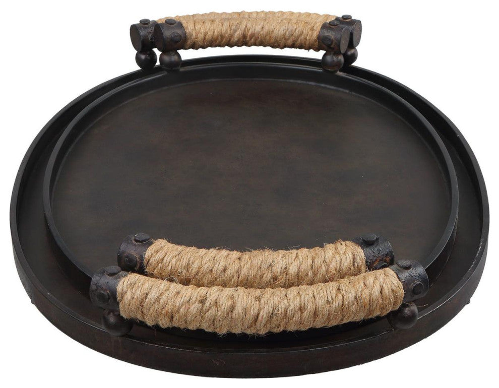 Uttermost 18073 Viggo Bronze Trays, 2-Piece Set