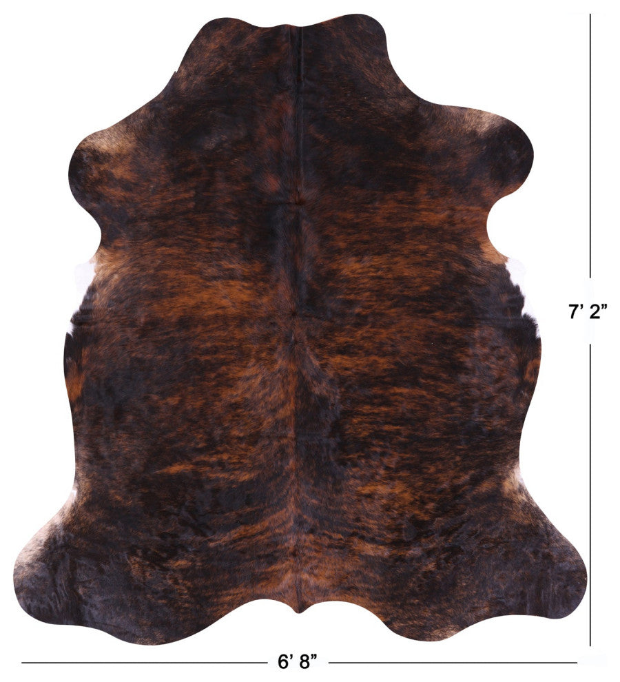 7' 2" X 6' 8" Brindle Natural Cowhide Rug C2269