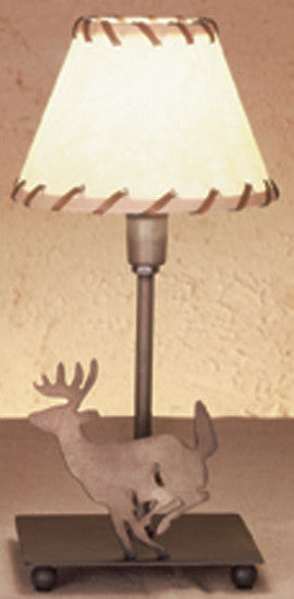 13H Lone Deer Faux Leather Accent Lamp