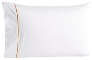 Single Line Pillowcases, Set of 2, White, Standard