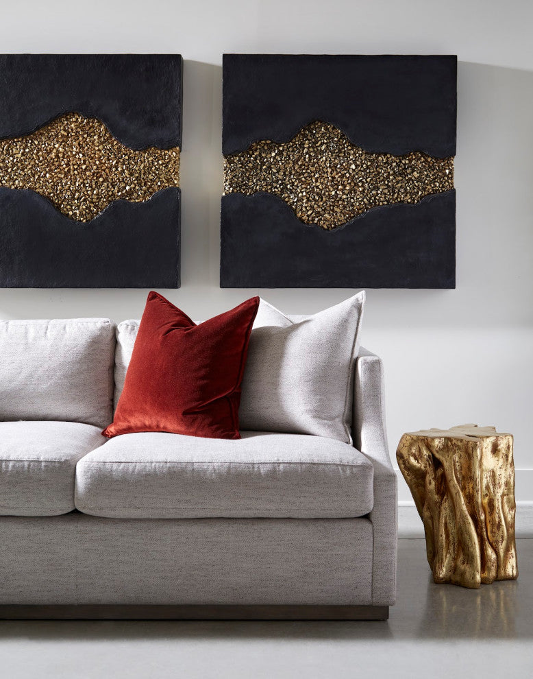 Geode Texture Panel Black And Gold, Wall Decor