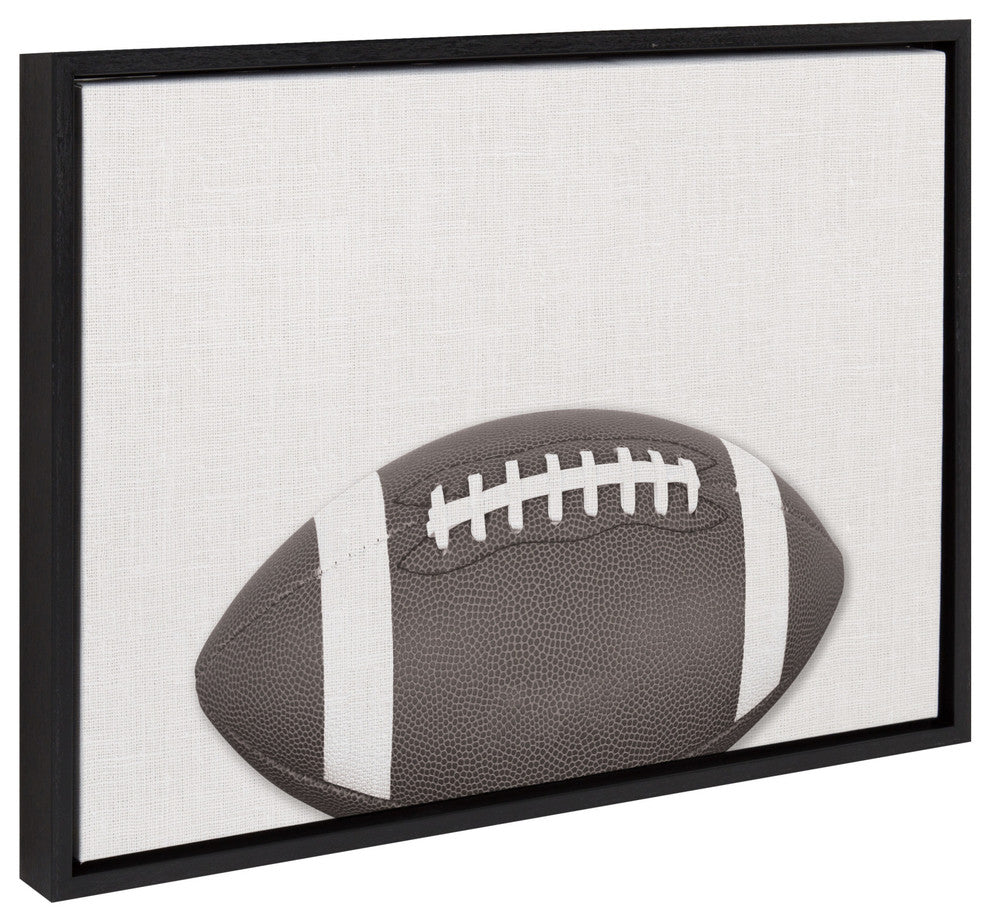 Sylvie Horizontal Football Portrait Framed Canvas , Black 18x24