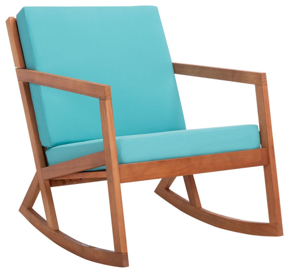 Safavieh Outdoor Vernon Rocking Chair Natural/Aqua