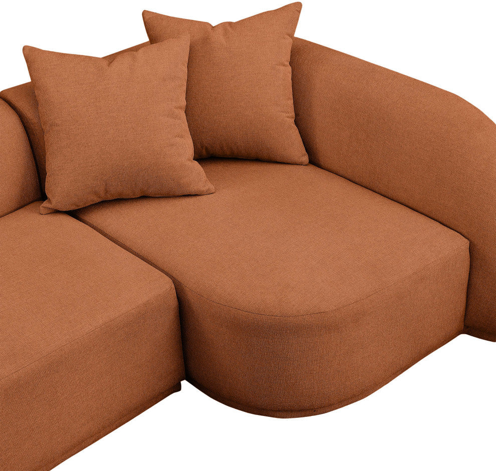 Rita Upholstered 3pc. Sectional, Cognac