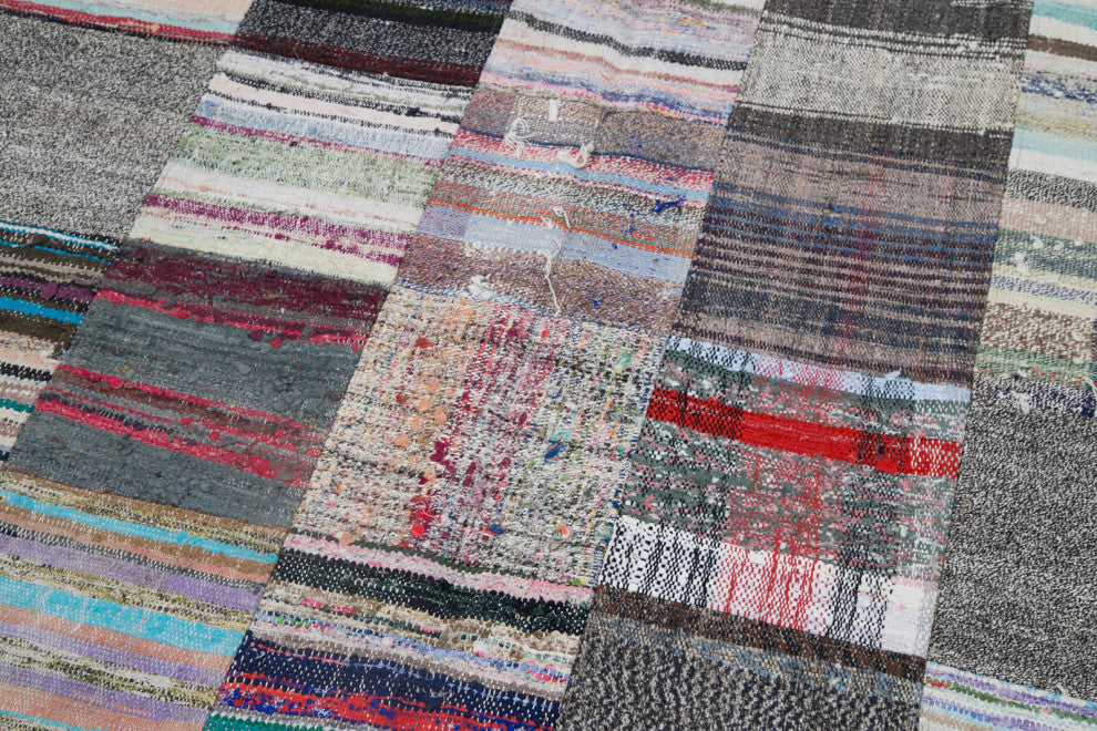 Rug N Carpet - Handmade Oriental 6' 11'' x 9' 9'' Vintage Patchwork Kilim Rug