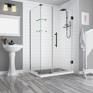 BromleyGS 44.25"-45.25"x38.375"x72" Frameless Corner Hinged Shower Enclosure