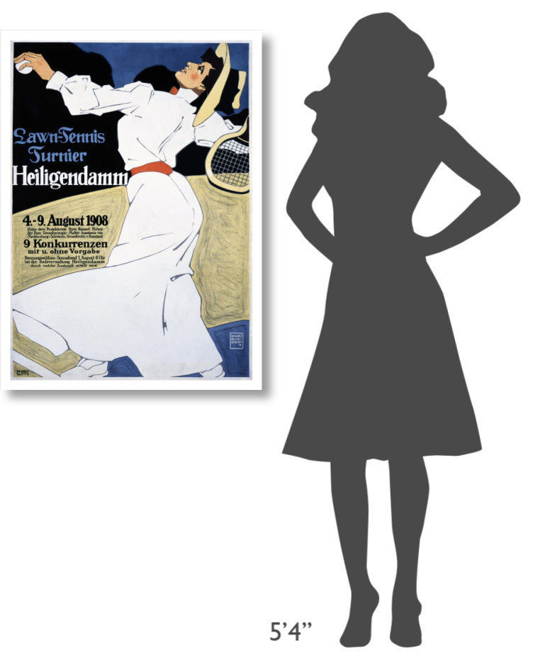 "Heiligendamm Lawn-Tennis Competition" Paper Print by Hans Rudi Erdt, 28"x38"