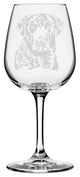 Chesapeake Bay Retriever Dog Etched All Purpose 12.75oz. Libbey Wine Glass