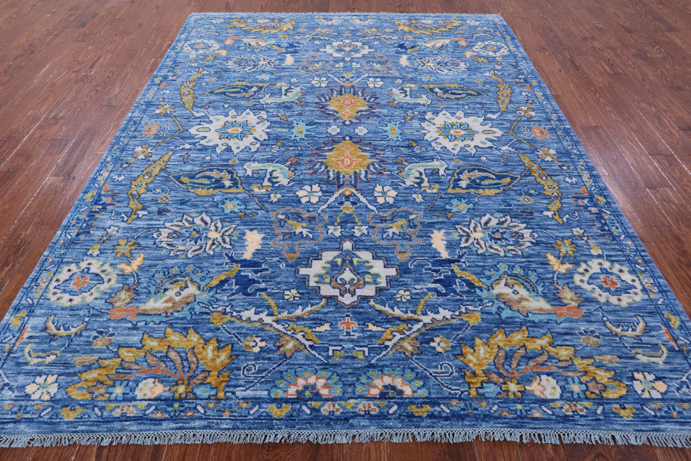 8' 0" X 10' 1" Handmade Turkish Oushak Wool Rug - Q14970