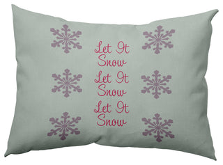 Let It Snow Accent Pillow, Breezy Green, 14"x20"