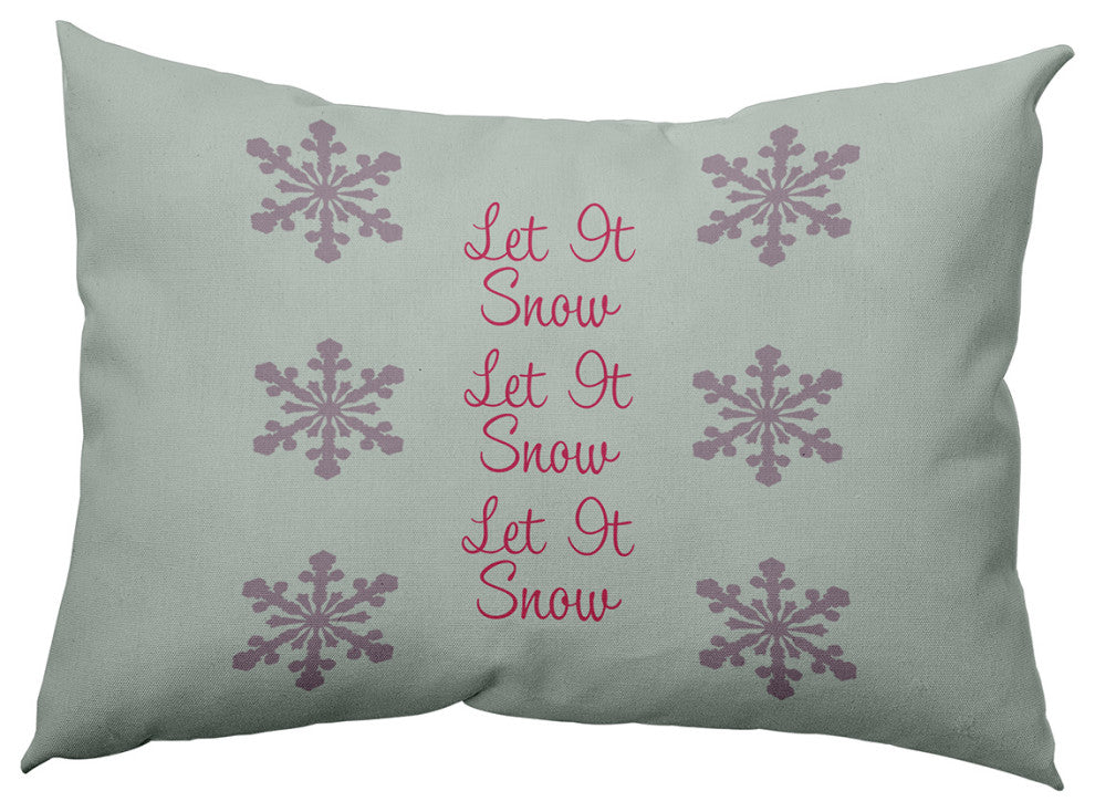 Let It Snow Accent Pillow, Breezy Green, 14"x20"