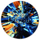 Into The Center Blue Fractal Design, Abstract Disc Metal Wall Art, 23"