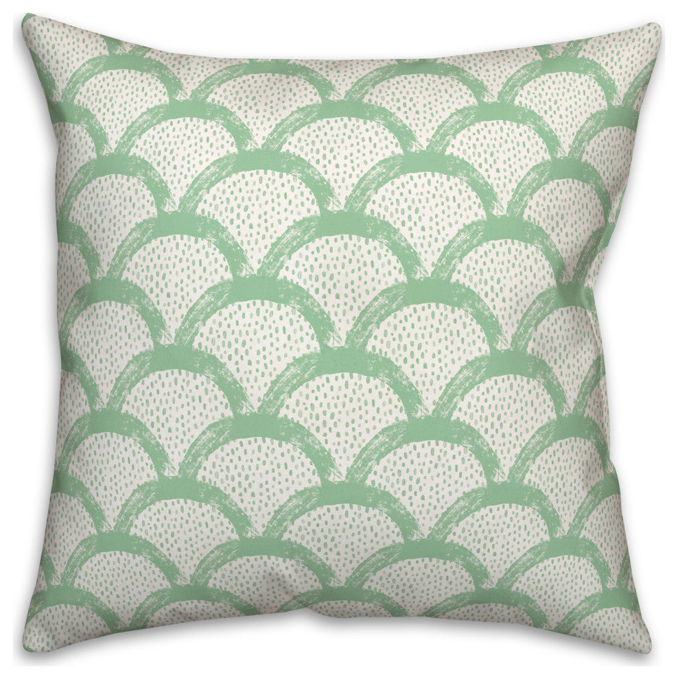 Green Scallops 18x18 Indoor/Outdoor Pillow