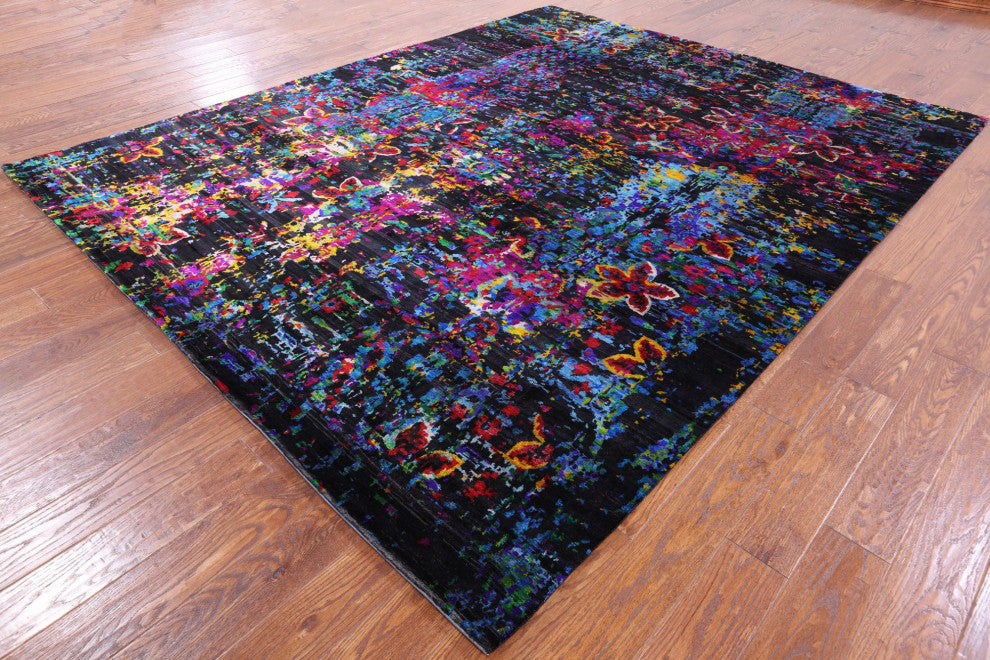 Persian Hand-Knotted Silk Rug 7' 10" X 9' 10" Q6800