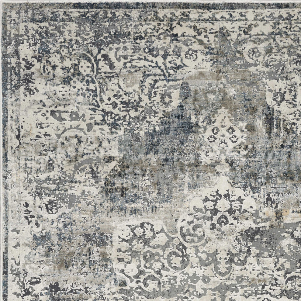 HomeRoots 5' x 7' Polyester Ivory Area Rug