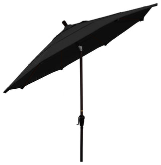 11' Bronze Auto-Tilt Crank Aluminum Umbrella, Pacifica, Black