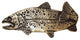 Trout Left Facing Cabinet Knob, 2", Antique Brass