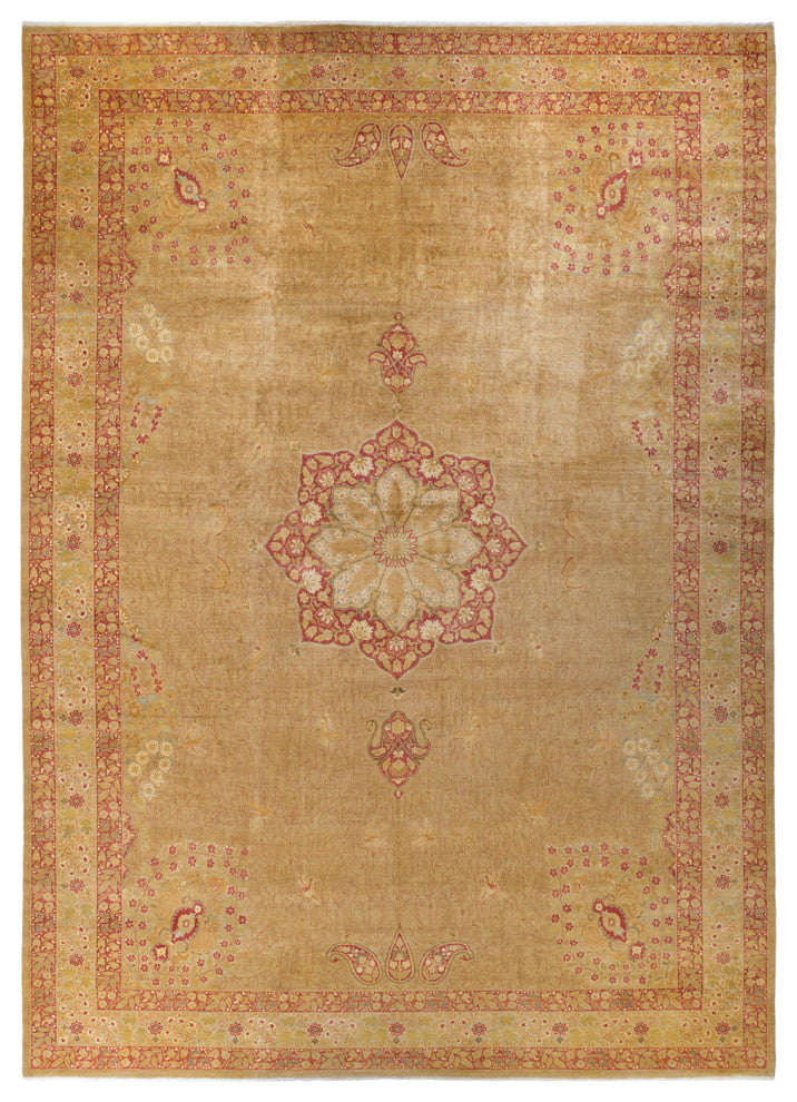 Mogul, One-of-a-Kind Hand-Knotted Area Rug Yellow, 12'1"x17'6"