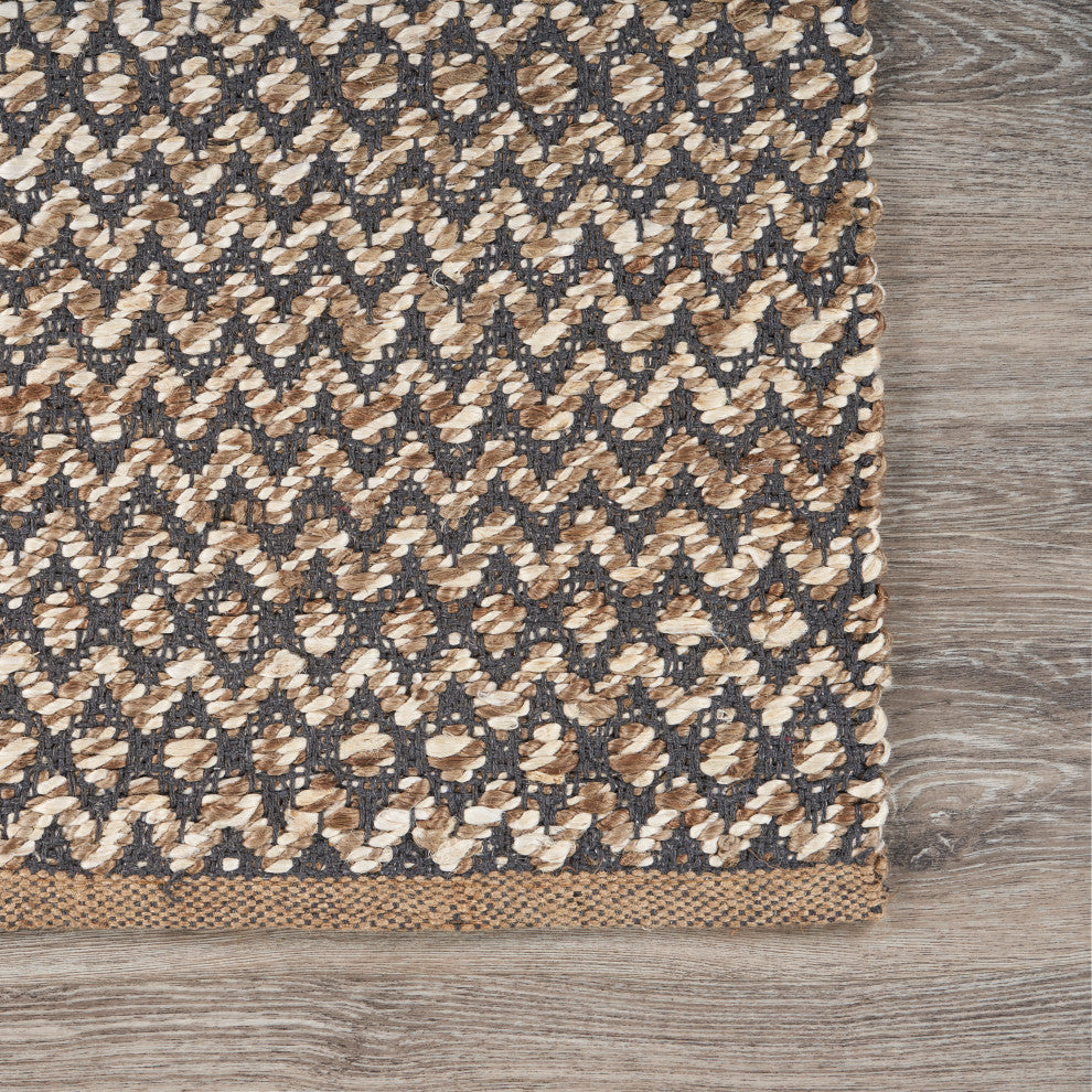Reversible Deep Gray Chevron Runner