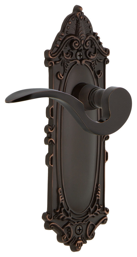 Victorian Plate With Manor Lever, Timeless Bronze, Passage, Non-Handed