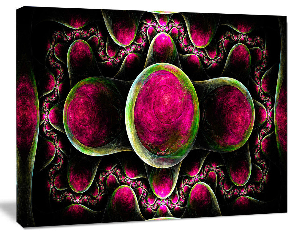 Pink Exotic Fractal Pattern, Abstract Art on Canvas, 40x30