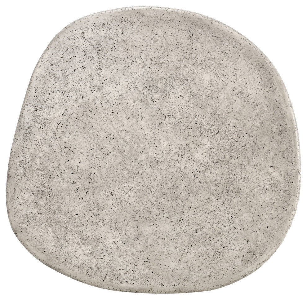 Britney 42" Concrete Outdoor Round Coffee Table, Light Grey