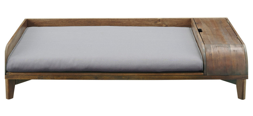 Contemporary Dual-Metal Leg Solid Wood Veneer Dining Bench "“ Walnut