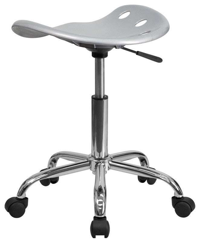 Beautiful Tractor Seat and Chrome Stool, Silver