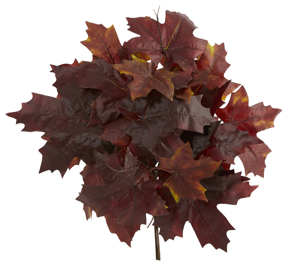 18" Autumn Maple Leaf Artificial Flower, Set of 2