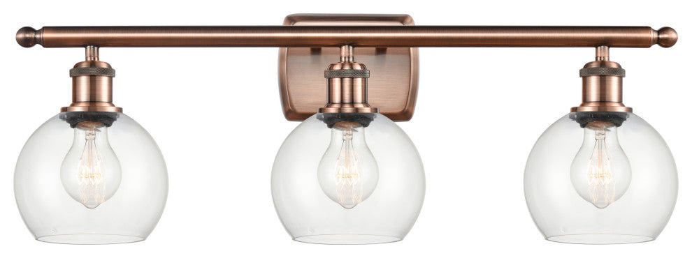 Innovations 516-3W-AC-G122-6-LED 3 Light Bath Vanity Light, Antique Copper