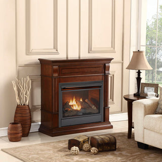 Duluth Forge Dual Fuel Ventless Gas Fireplace, 26,000 BTU, Remote, Auburn Cherry