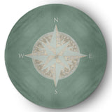 5' Round Compass Nautical Indoor/Outdoor Rug, Sage