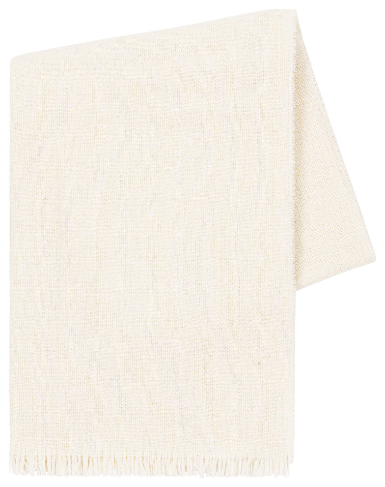 Italian Luna Cashmere Throw, Ecru