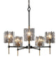 LNC Tucana 5-Light Matte Black and Polished Gold Modern/Contemporary Chandelier