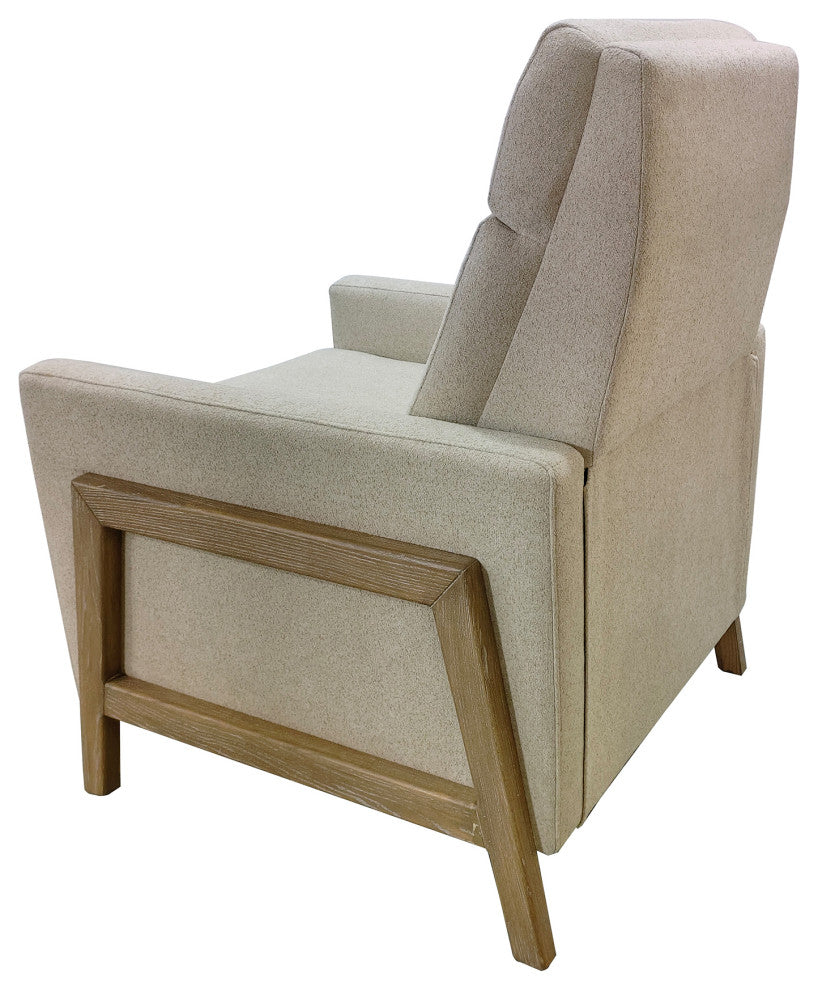 Chapel Hill Luna Recliner With Wood Frame, Beige