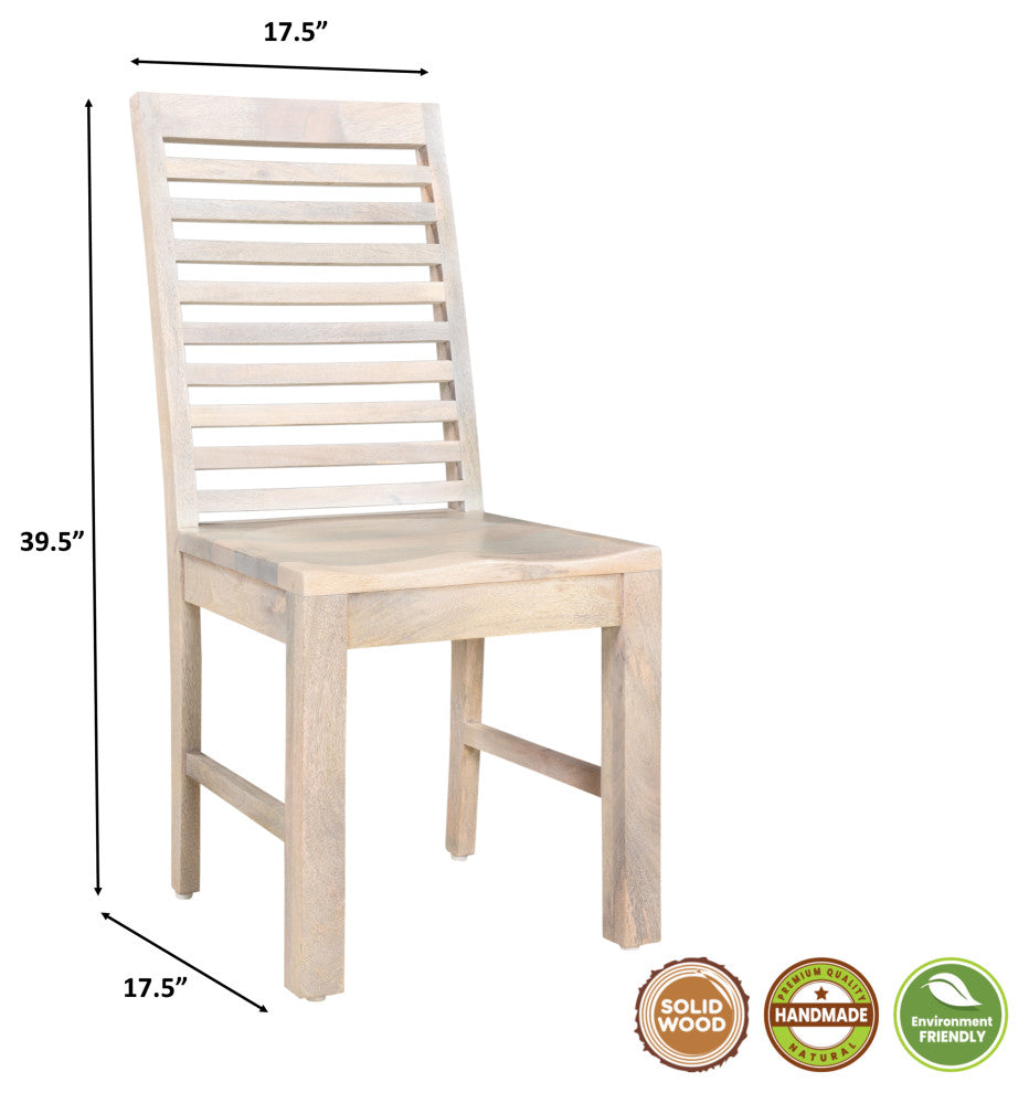Camilla Solid Wood Dining Chair, Set of 2, Soft White