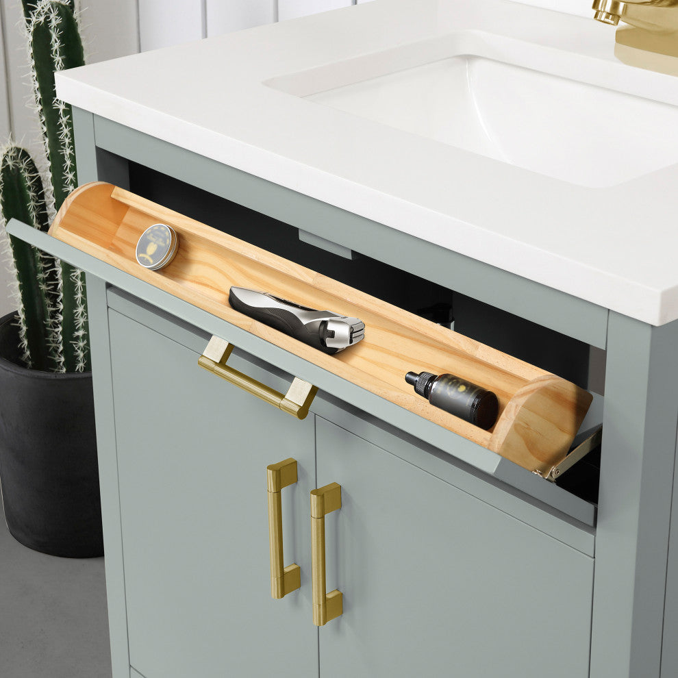 OVE Decors Diya 30" Single Sink Bathroom Vanity, Sage Green, Sage Green, 30 in.
