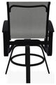 Belle Isle Sling Balcony Height Outdoor Swivel Chair, Alloy/Black