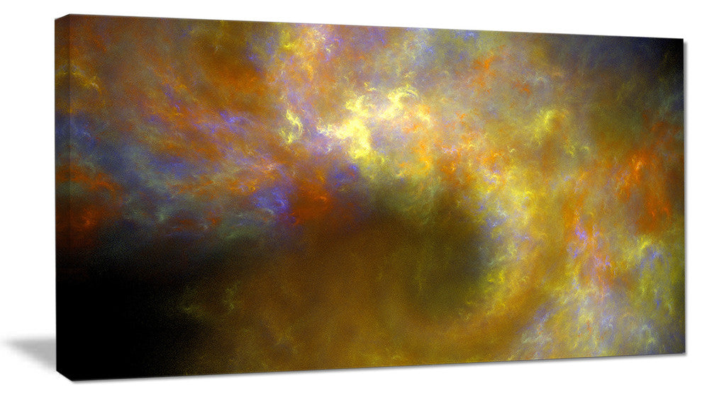 Blur Yellow Sky with Stars, Abstract Canvas Art Print, 40x20